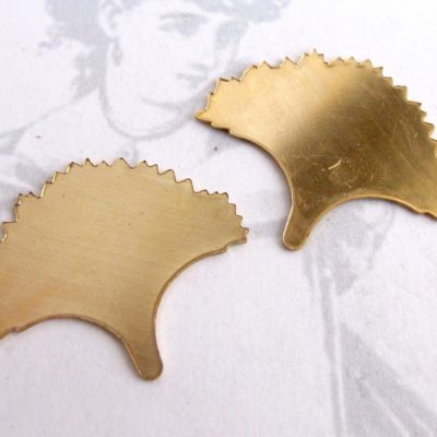 Brass Engraving Ginko Leaf