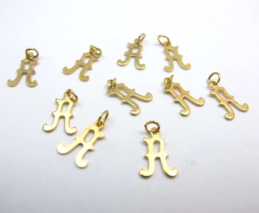Gold Plated Alphabet Letter A charms