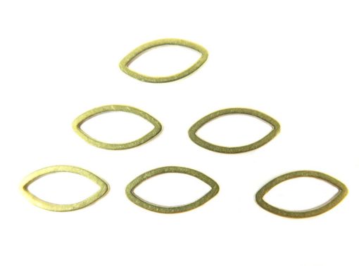 Tiny Raw Brass Pointed Oval Shape Wire Charms