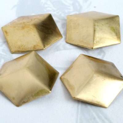 Brass Geometric Square Cube Charms