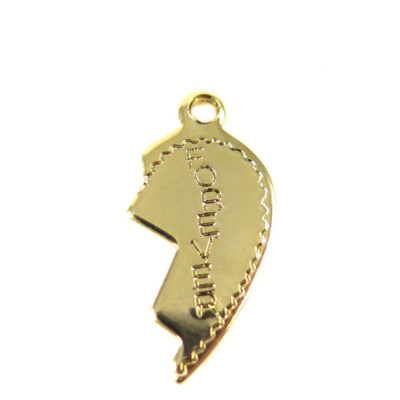 gold plated broken heart forever charms