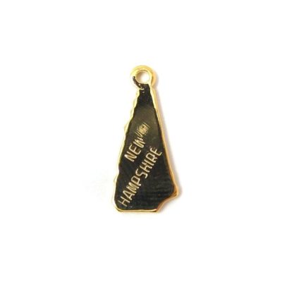 Engraved Tiny GOLD Plated on Raw Brass New Hampshire State Charms