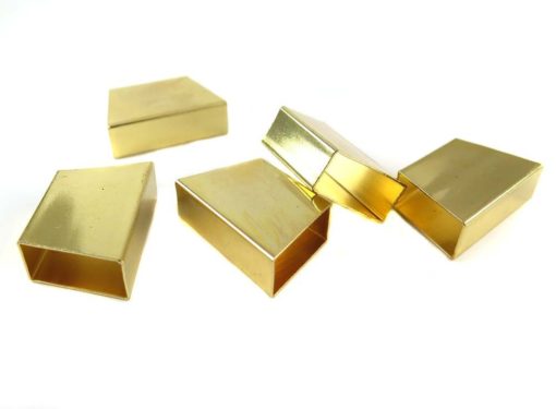 Gold Plated Geometric Tube Bead Pendants