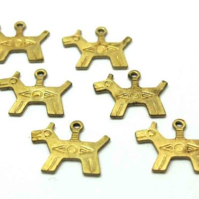 Brass Native American dog charms