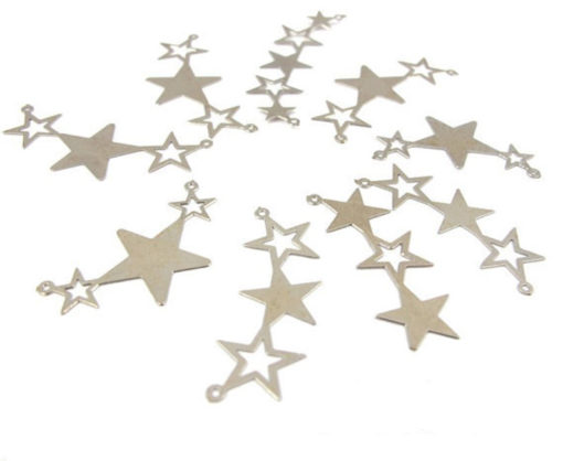 rhodium plated star pendants