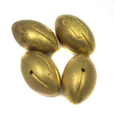 brass football beads