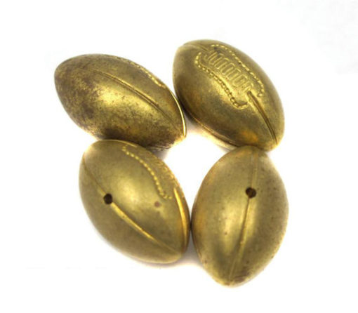 brass football beads