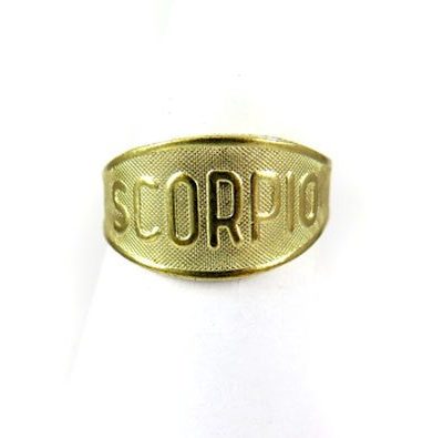 Raw Brass Astrological Sign Ring