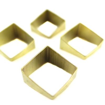Raw Brass Tapered Square Tube Charms