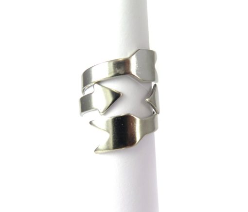 Rhodium Plated Arrow Adjustable Engraving Ring Findings