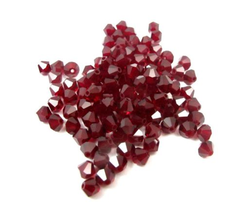 red bicone Swarovski beads