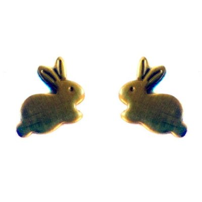 Tiny Brass Bunny Charms (no bail)