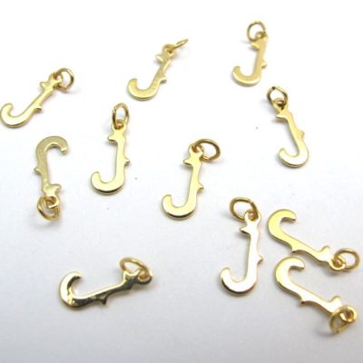 Tiny Gold Plated Alphabet Letter J charm