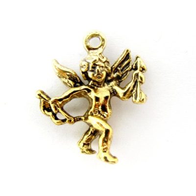antiqued gold plated cupid charms