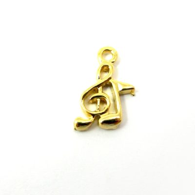 Vintage Gold Plated Music Note Casting Charms