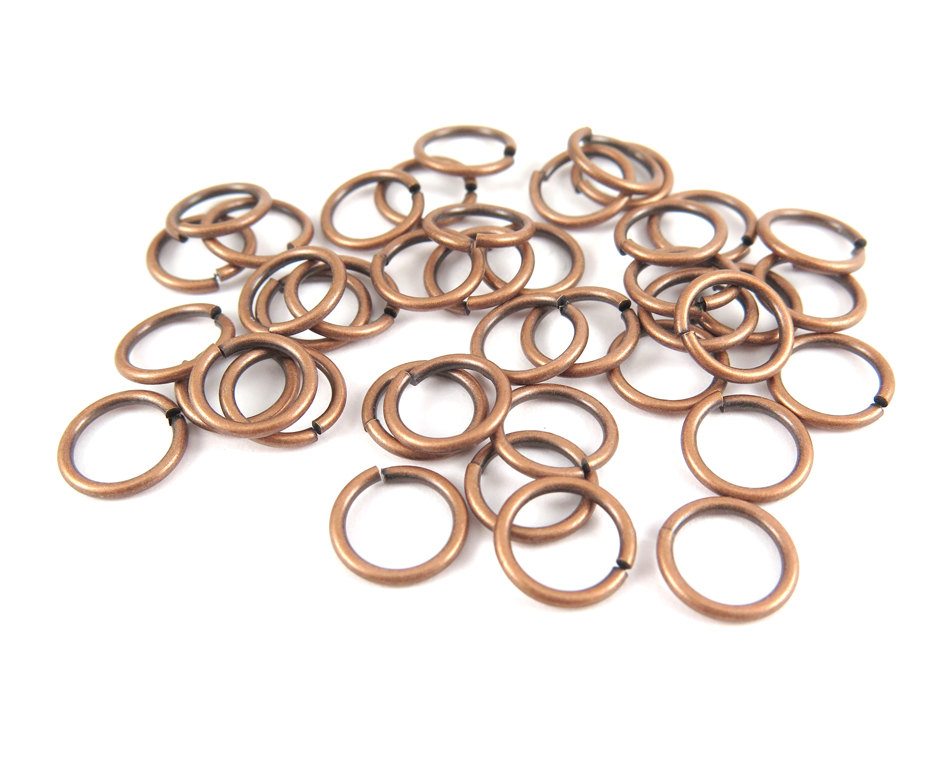 Antiqued Copper Large Round Jump Rings ~ 10mm