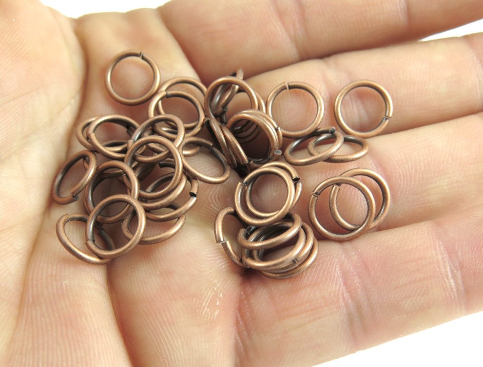 Antiqued Copper Large Round Jump Rings ~ 10mm
