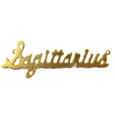 Brass Astrological Name Plate Pendants - Sagittarius