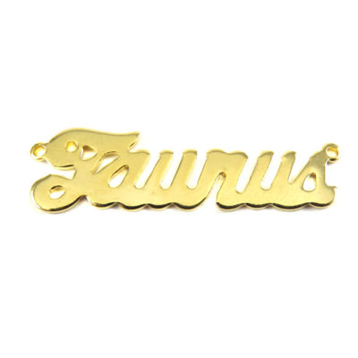 Gold Plated Astrological Name Plate Pendants - Taurus