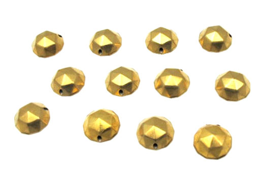 brass faceted round charm