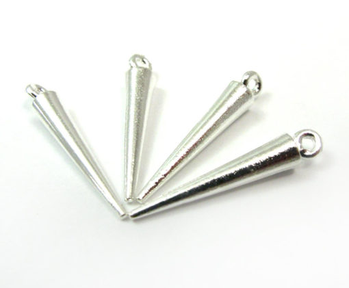silver plated white metal spike charms