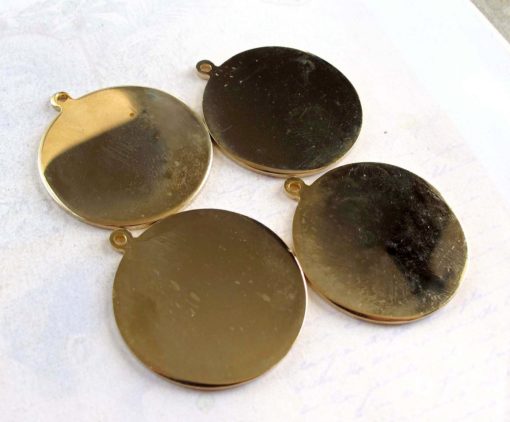 vintage gold plated engraving pendants