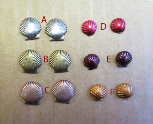 Vintage Plated & Enamel Stud Earrings - Sea Shell Collection - You Choose