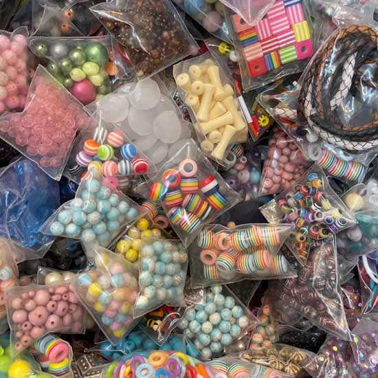 Lot Of 20 Mixed Assorted Bags of Beads for Jewelry Making Hobby