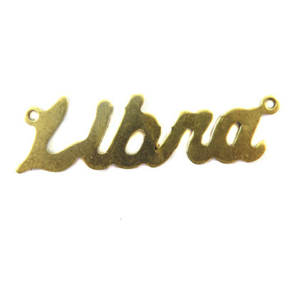 Brass Astrological Name Plate Pendants - Libra