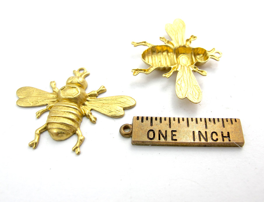 Gold Metal Bumble Bee Charms, 19mm by Bead Landing™