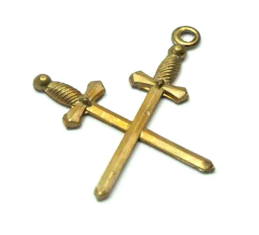 Brass Crossed Sabers Charms