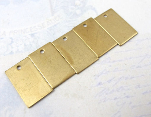 Brass Engraving Rectangle Charms (8X) (M578)
