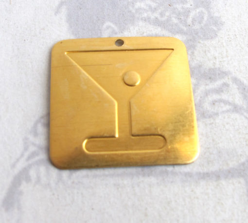 Brass Martini and Olive Pendant