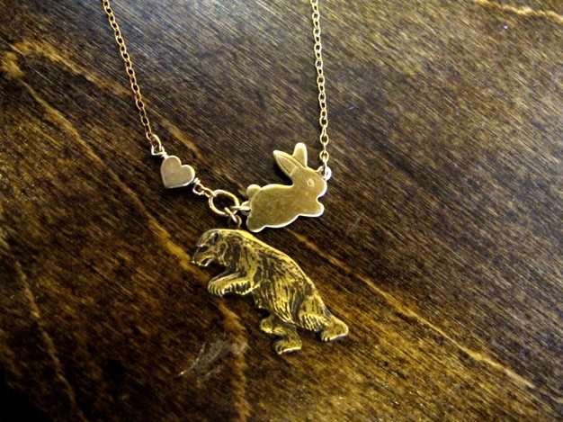 Silver Bear Spirit Animal Pendant Bronze Necklace – CosmicDeva