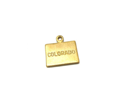 raw brass engraved colorado state charms