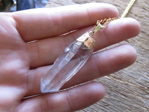 Gold or Silver Foil Icicle Quartz Necklace | Brooklyn Charm