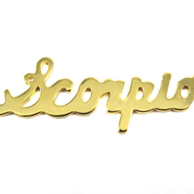Gold Plated Astrological Name Plate Pendants - Scorpio