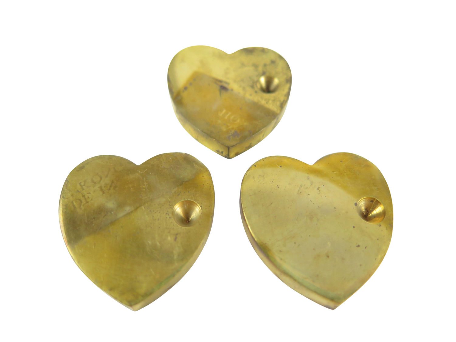 Huge Vintage Brass Heart Bead Pendants