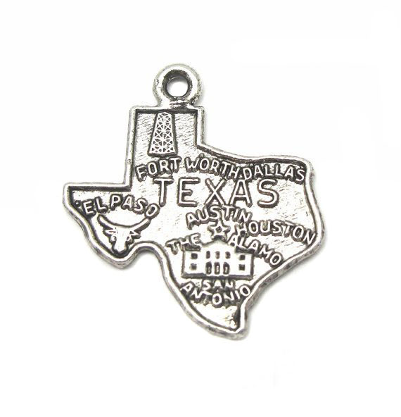 Vintage Antique Silver Plated Texas State Charms V308 4X 25/% off SALE