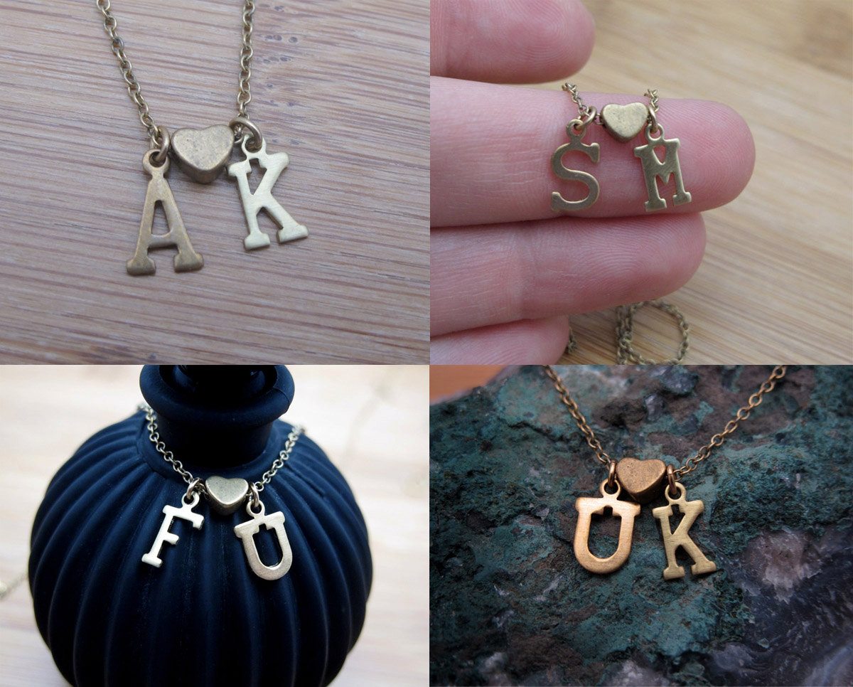 Initial Loves Initial - Custom Loving Letter Charm Necklace