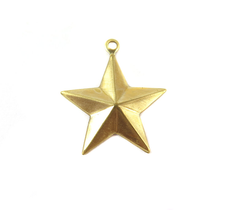 6 pcs 9x20mm Raw Brass Brushed Star Charms, Star Pendants, Raw Brass S –  mbjewelrymetal