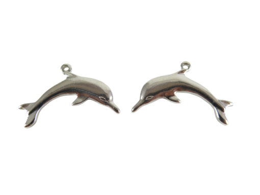 Rhodium Plated Dolphin Charms - Left & Right Facing