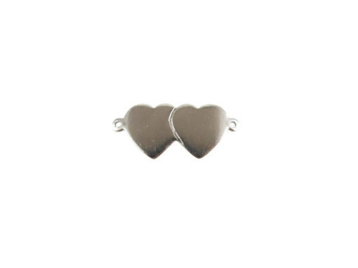rhodium plated heart charms