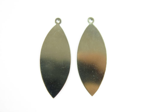 Rhodium Plated Pointed Oval Engraving Pendants