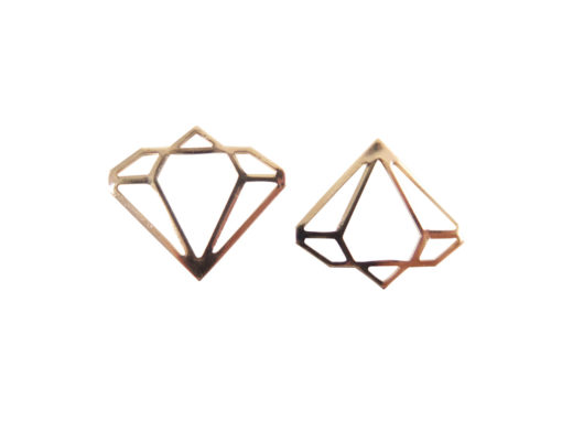 Rose Gold Plated Contour Diamond Charms