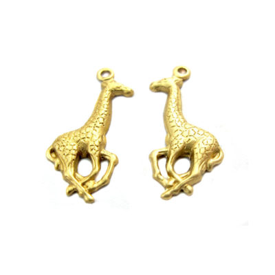 Small Brass Giraffe Charms