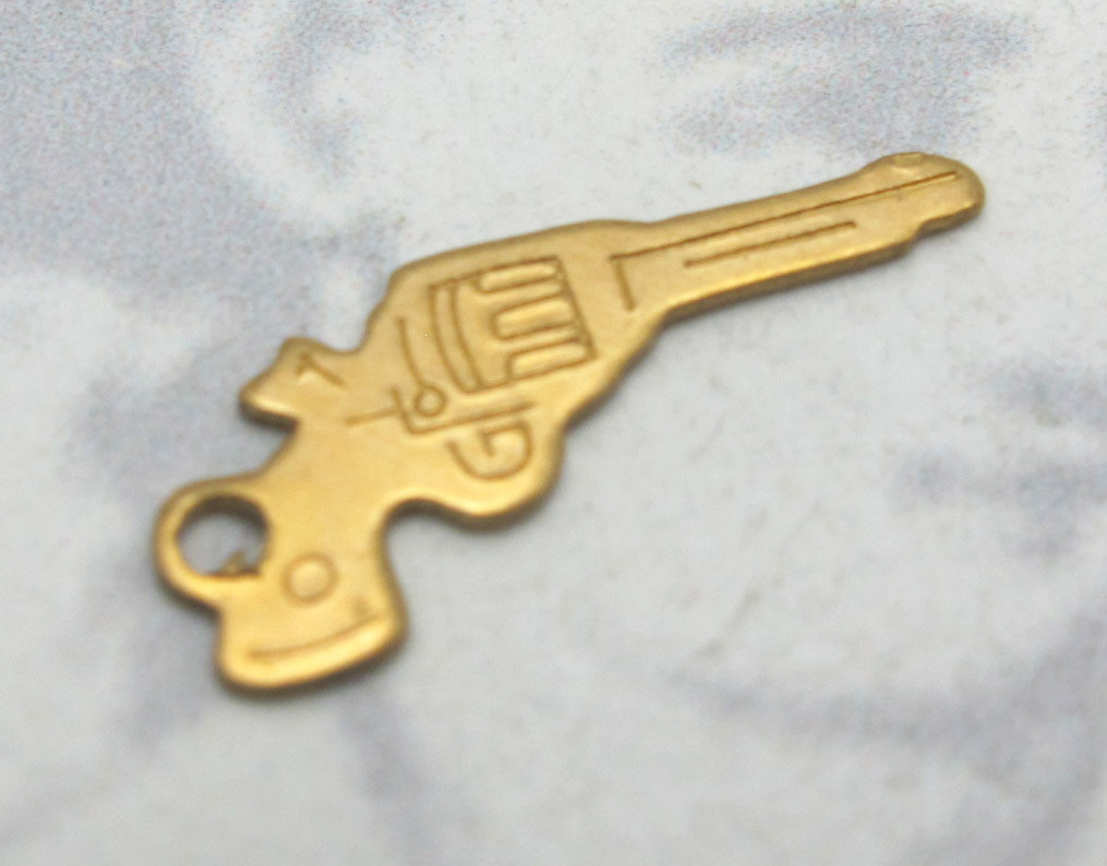 Tiny Brass Pistol Gun Charms