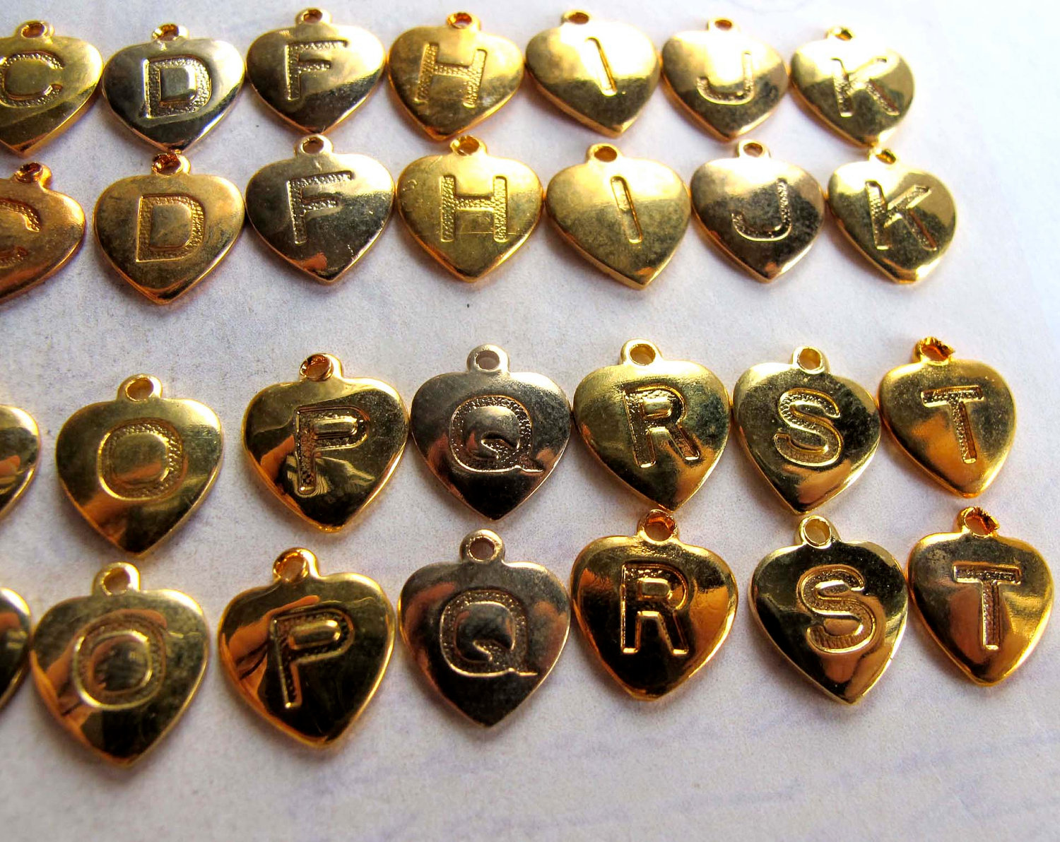 Initial Letter Charms - Gold Plated Mini Alphabet Charms for Bracelet B