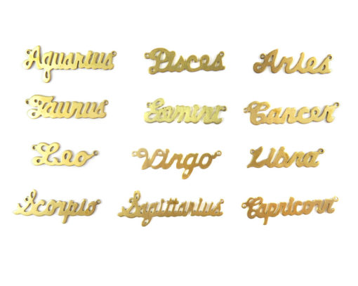 Brass Astrological Name Plate Pendants