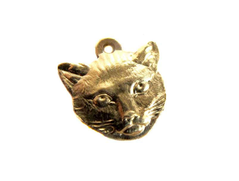 Brass Cat Charms 50 Pcs Raw Brasss 11x26 mm Cat Charms Findings